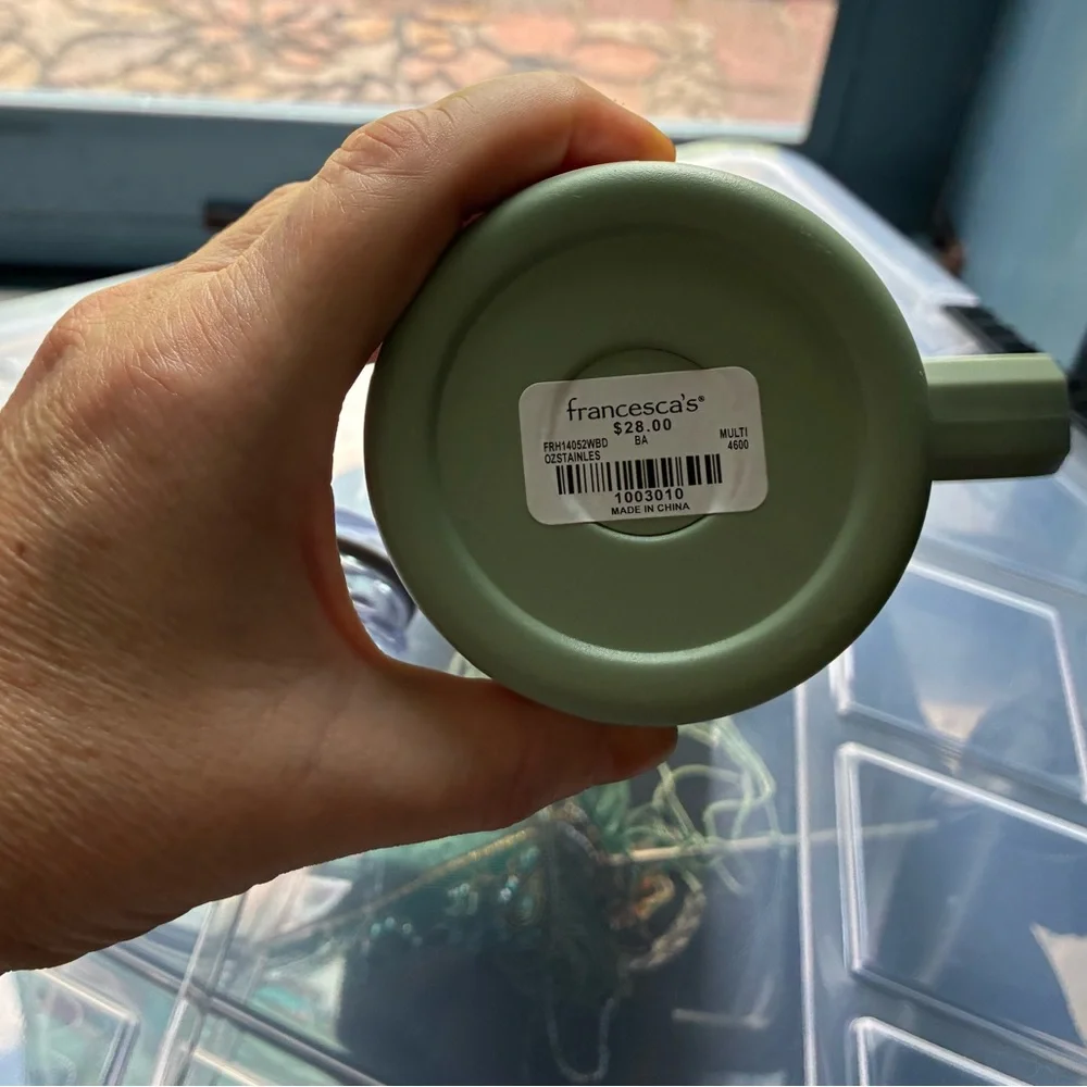 🧋Francesca’s Checkered Green and Purple Tumbler with Lid and Straw - Picture 11 of 12